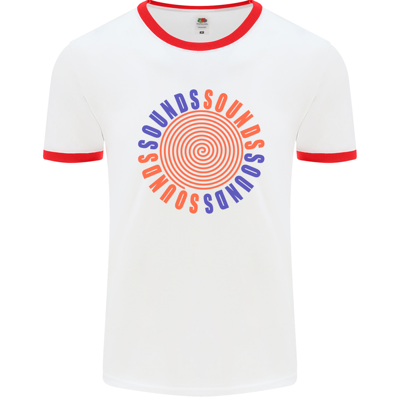 Sounds Mens White Ringer T-Shirt White/Red