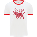 Chinese Zodiac Shengxiao Year of the Ox Mens White Ringer T-Shirt White/Red