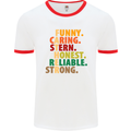 Fathers Day Gift Present For Dad Daddy Mens White Ringer T-Shirt White/Red