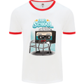 Old School 80s Music Cassette Retro 90s Mens White Ringer T-Shirt White/Red