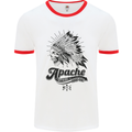 Apache Apparel Motorbike Motorcycle Biker Mens White Ringer T-Shirt White/Red