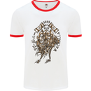 Sons of Odin Viking Valhalla Warrior Mens White Ringer T-Shirt White/Red