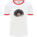 Vinyl Sunset Record LP Turntable Music Mens White Ringer T-Shirt White/Red