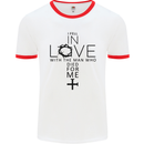 In Love With the Cross Christian Christ Mens White Ringer T-Shirt White/Red