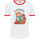 Red Panda Bear I Love Winter Mens White Ringer T-Shirt White/Red