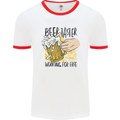 Alcohol Beer Taster Working for Free Funny Mens White Ringer T-Shirt White/Red