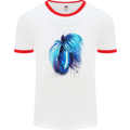 Watercolour Horse Mens White Ringer T-Shirt White/Red