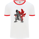 Samurai Spirit MMA Mixed Martial Arts Mens White Ringer T-Shirt White/Red