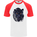 A Black Panther Mens S/S Baseball T-Shirt White/Red