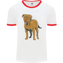 French Mastiff Dogue Bordeaux Dog Mens Ringer T-Shirt White/Red