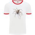 Gruesome Spider Halloween 3D Effect Mens White Ringer T-Shirt White/Red