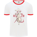 Chinese Zodiac Shengxiao Year of the Rabbit Mens White Ringer T-Shirt White/Red