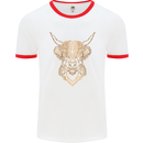 A Highland Cow Drawing Mens White Ringer T-Shirt White/Red
