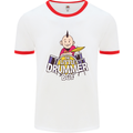 The Little Drummer Boy Funny Drumming Drum Mens White Ringer T-Shirt White/Red