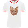 Dogs Smiling Yorkshire Terrier Mens White Ringer T-Shirt White/Red