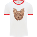 Dogs Smiling Yorkshire Terrier Mens White Ringer T-Shirt White/Red
