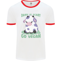 Dairy Is Scary Go Vegan Funny Mens White Ringer T-Shirt White/Red