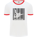 Skydiving Barcode Skydive Skydiver Freefall Mens White Ringer T-Shirt White/Red