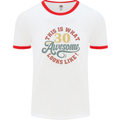 30th Birthday 30 Year Old Awesome Looks Like Mens White Ringer T-Shirt White/Red