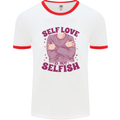 Self Love is Not Selfish Mens Ringer T-Shirt White/Red