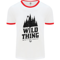 Hiking Wild Thing Camping Rambling Outdoors Mens White Ringer T-Shirt White/Red