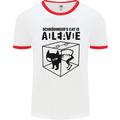 Schrodinger's Cat Science Geek Nerd Mens White Ringer T-Shirt White/Red