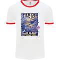 Diver Same Planet Different World Mens White Ringer T-Shirt White/Red