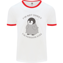 Im Not Short Im Penguine Size Funny Mens Ringer T-Shirt White/Red