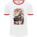 Pablo Escobar Me Matan Limon Mens White Ringer T-Shirt White/Red