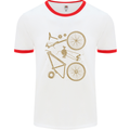 Bicycle Parts Cycling Cyclist Bike Funny Mens White Ringer T-Shirt White/Red