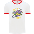 Mardi Gras Lets Party Mens Ringer T-Shirt White/Red