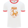 Anatomy of a Fox Funny Foxes Mens Ringer T-Shirt White/Red