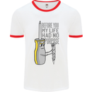 Screwdriver Funny Carpenter Electrician DIY Mens White Ringer T-Shirt White/Red