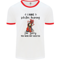 I Have Selective Hearing Sarcasm Slogan Mens White Ringer T-Shirt White/Red