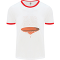 Flat Planet Mars Mens White Ringer T-Shirt White/Red