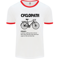 Cyclopath Funny Cycling Cyclist Bicycle Mens White Ringer T-Shirt White/Red