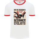 Novice Cyclists Funny Bicycle Cycling Mens Ringer T-Shirt White/Red
