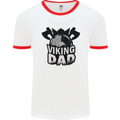 Viking Dad Funny Fathers Day Ragnar Odin Mens Ringer T-Shirt White/Red