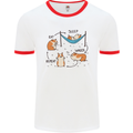 Hampster Eat Sleep Wheek Repeat Funny Mens White Ringer T-Shirt White/Red