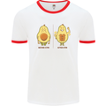 Funny Advacado Gym Bodybuilding Fitness Mens White Ringer T-Shirt White/Red