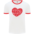 All You Need Is Love Heart Peace Mens White Ringer T-Shirt White/Red