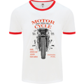 850cc Motor Race Biker Motorcycle Motorbike Mens White Ringer T-Shirt White/Red