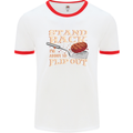 Flip Out Funny BBQ Grill Mens White Ringer T-Shirt White/Red