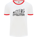 2 Tone Evolution Music 2Tone SKA Mens White Ringer T-Shirt White/Red