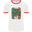 St Patricks Day Shamrock 3 Leaf Clover Mens White Ringer T-Shirt White/Red