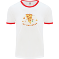 My Pizza Universe Funny Food Diet Mens White Ringer T-Shirt White/Red