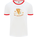 My Pizza Universe Funny Food Diet Mens White Ringer T-Shirt White/Red