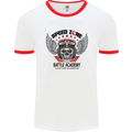 Speed Zone Motorcycle Motorbike Biker Mens White Ringer T-Shirt White/Red