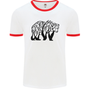 Bear Tree Animal Ecology Mens White Ringer T-Shirt White/Red