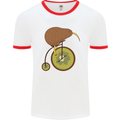 Funny Cycling Kiwi Bicycle Bike Mens White Ringer T-Shirt White/Red